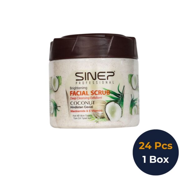Gezichts- & Lichaamscrub Kokos – 400ml – 1 Doos × 24 Stuks