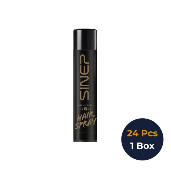 SINEP Hair Spray Extra Strong | Strong Hold & Brilliant Shine for All Hair Types – 400ml – 1 Box × 24 Pcs