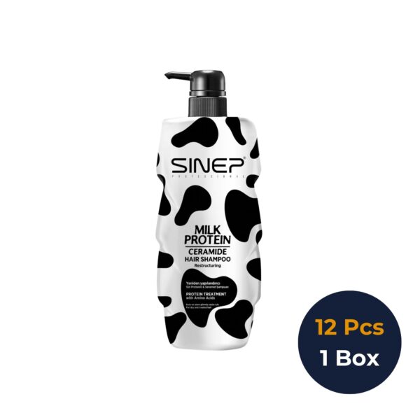 Haarschampoo met Melkproteïne voor Droog en Broos Haar 1000 ML – 1 Doos × 12 Stuks