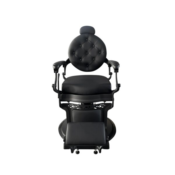 Cosmo Handel Vintage Friseurstuhl in Matt Schwarz Chrom