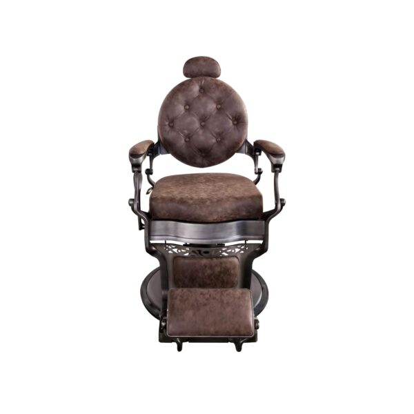 Cosmo Handel Vintage Friseurstuhl in Gebürstetem Braun & Grau