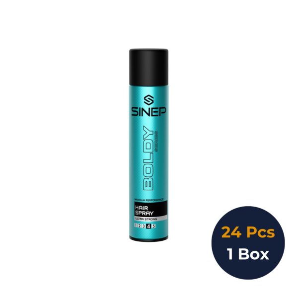 Sinep Hair Spray Ultra Strong | Strong Hold & Brilliant Shine for All Hair Types – 400ml – 1 Box × 24 Pcs